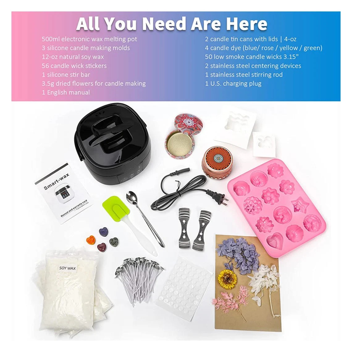 Beginners Electric Candle Making Supplies Beginners Electric Beeswax Soy Wax Candle Maker with Wicks