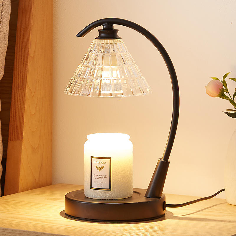 Classic Wooden Candle Lamp with Dimmer Electric Candle Melting Lamp Candle Warmer Lamp