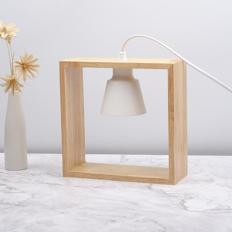 Wooden Adjustable Dimmable Electric Candle Wax Warmer Lamp with Timer for home decoration