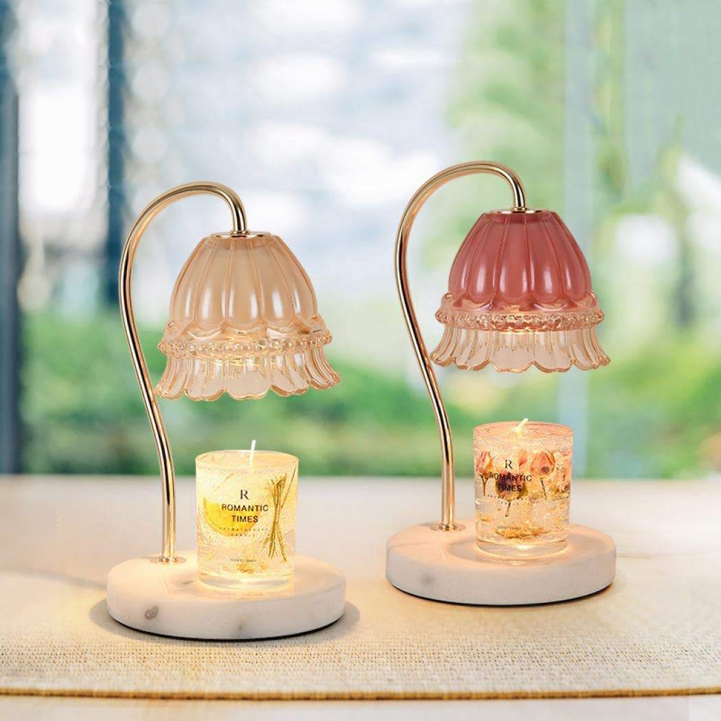 Marble Metal Glass Fragrance Lamps Dimmable Candle Lamp Wax Warmer Idea Gift Candle lamps for Home Office Christmas Decor