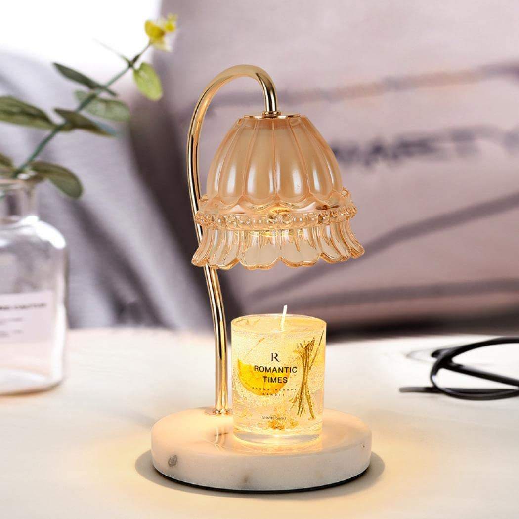 Marble Metal Glass Fragrance Lamps Dimmable Candle Lamp Wax Warmer Idea Gift Candle lamps for Home Office Christmas Decor
