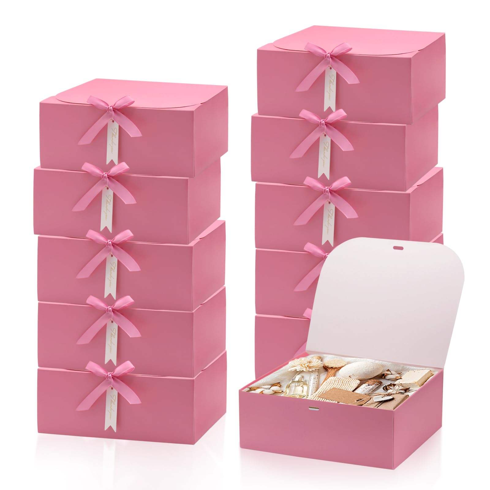 WANHUA high quality custom logo Elegant Packaging Box,Bridesmaid Proposal Box with Ribbon Thank You Card for Wedding