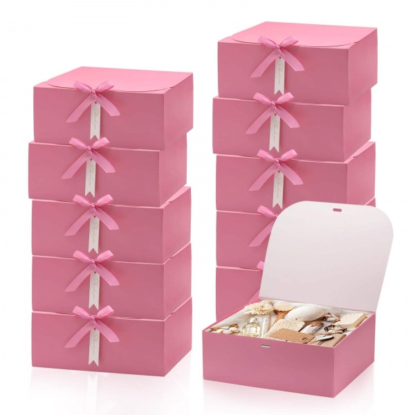 WANHUA high quality custom logo Elegant Packaging Box,Bridesmaid Proposal Box with Ribbon Thank You Card for Wedding