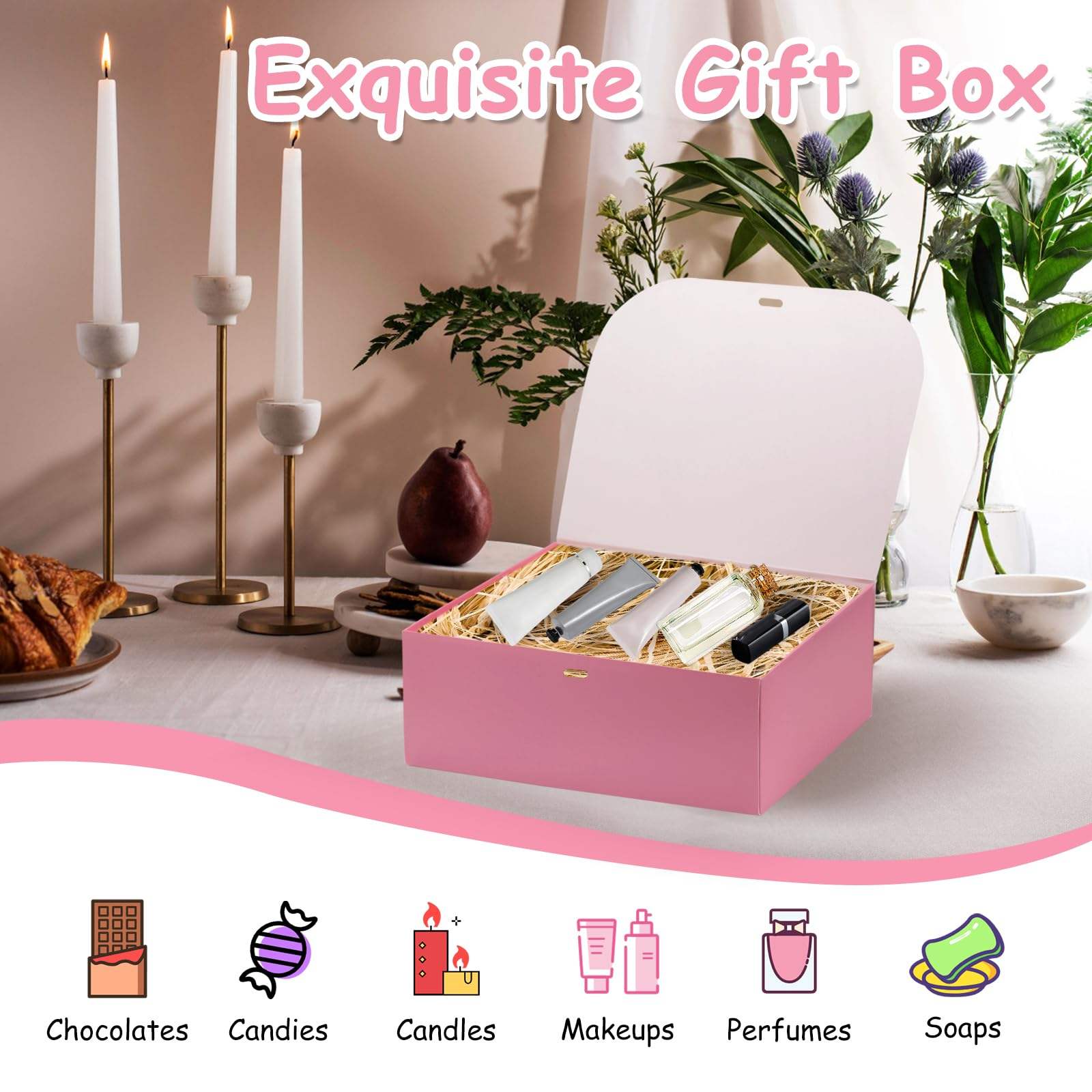 WANHUA high quality custom logo Elegant Packaging Box,Bridesmaid Proposal Box with Ribbon Thank You Card for Wedding