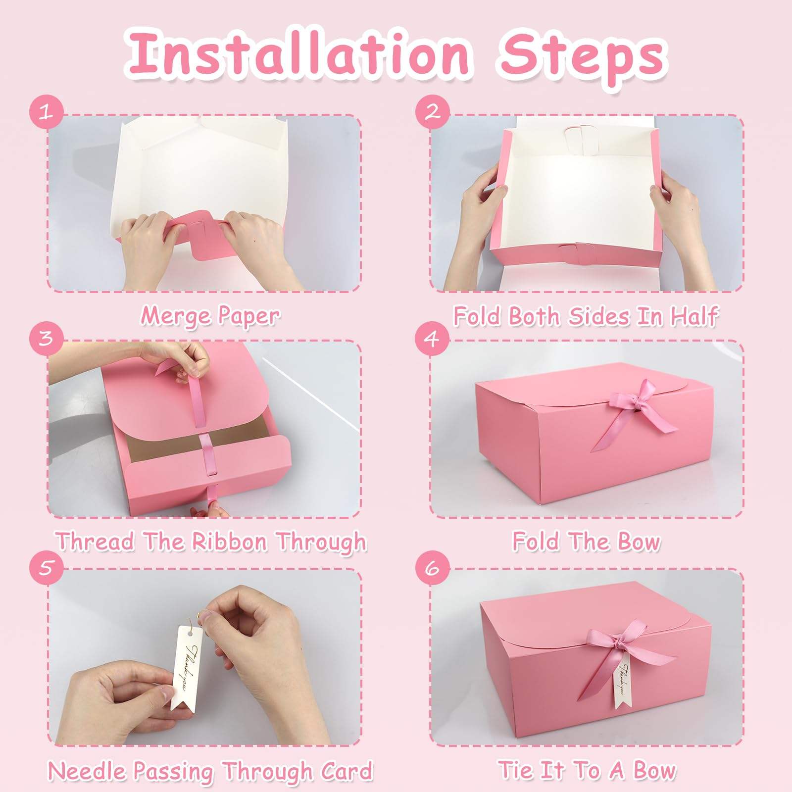 WANHUA high quality custom logo Elegant Packaging Box,Bridesmaid Proposal Box with Ribbon Thank You Card for Wedding