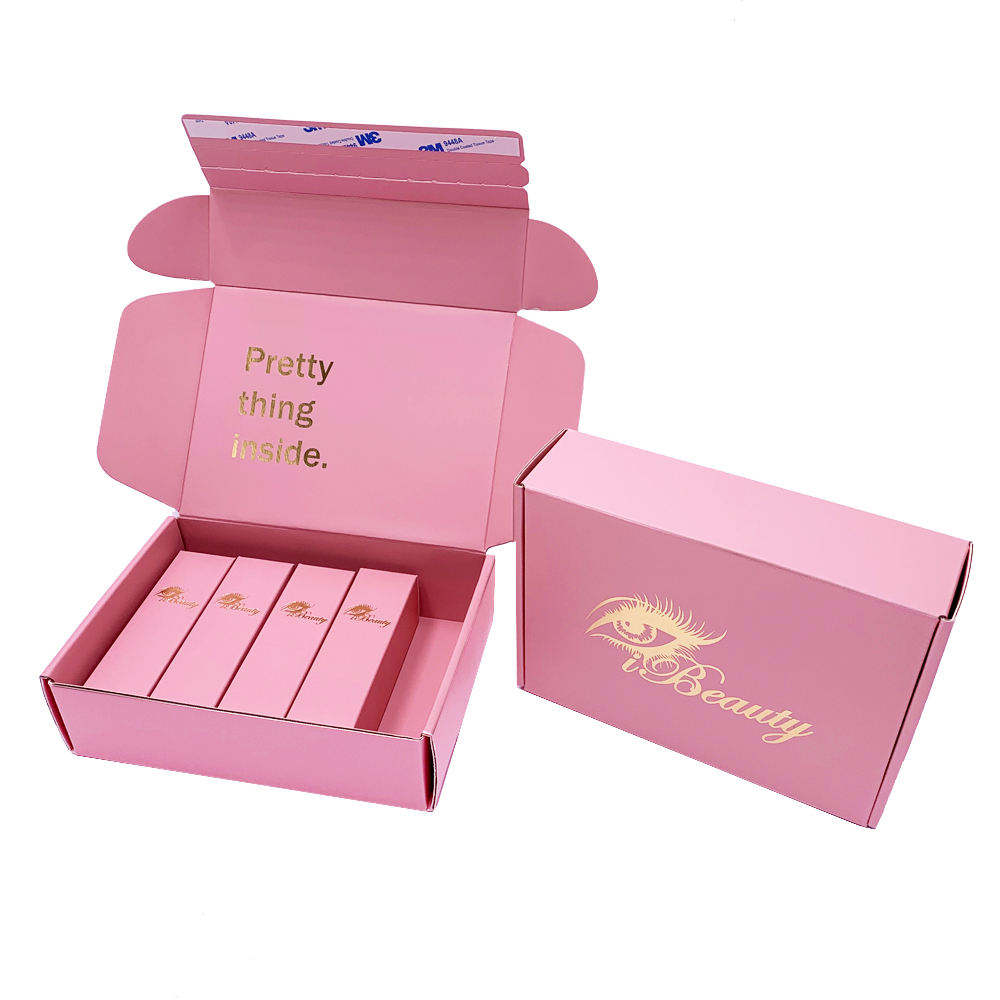 WANHUA high quality custom logo Self-adhesive Sealing Tear-off Strip Pink Paper Box for Wedding Anniversary