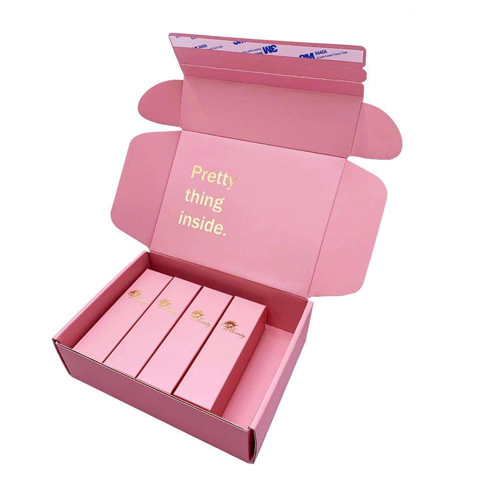 WANHUA high quality custom logo Self-adhesive Sealing Tear-off Strip Pink Paper Box for Wedding Anniversary