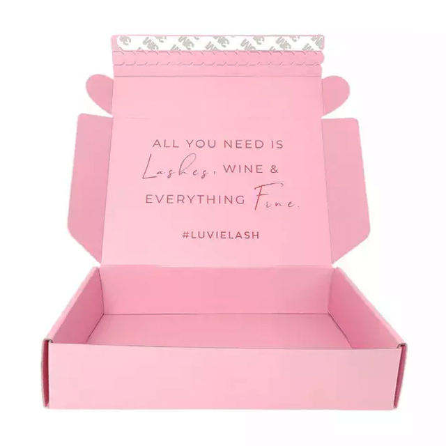 WANHUA high quality custom logo Self-adhesive Sealing Tear-off Strip Pink Paper Box for Wedding Anniversary