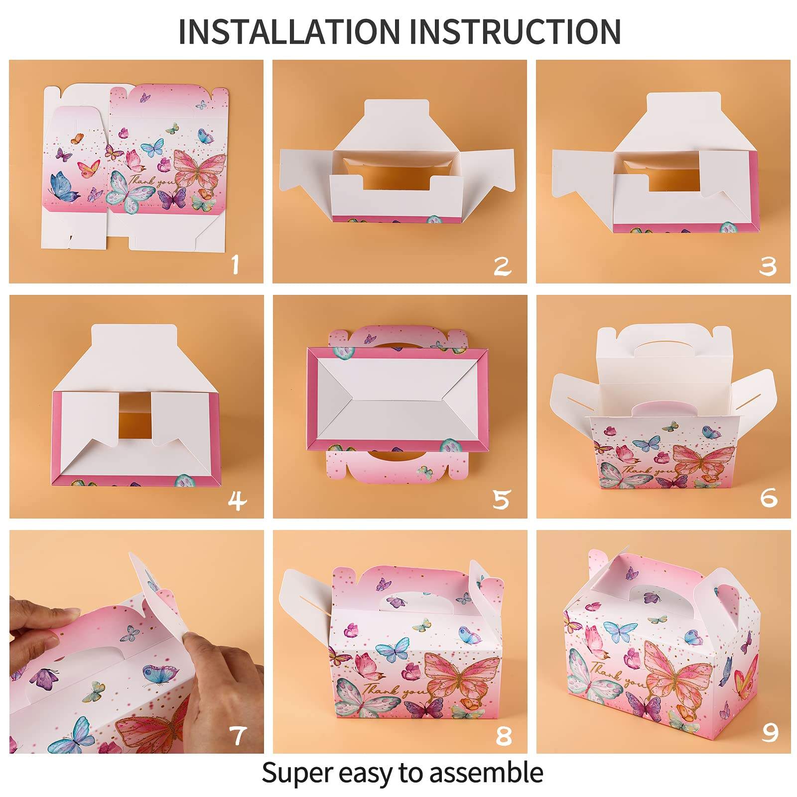 WANHUA high quality custom logo Gable Treat Boxes Candy Boxes Paper Gift Boxes for Bridal Shower anniversary Birthday Party \