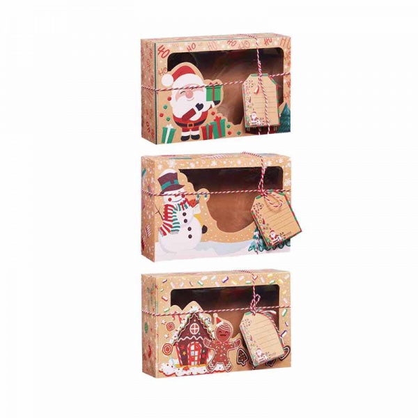 Wanhua Merry Christmas kraft folding box packaging with window