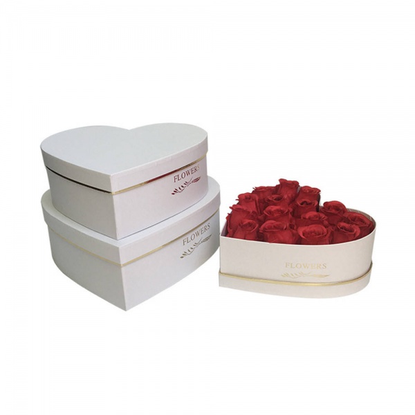 Hot heart-shaped gift box florist packing flower foil gold wedding party wedding valentine