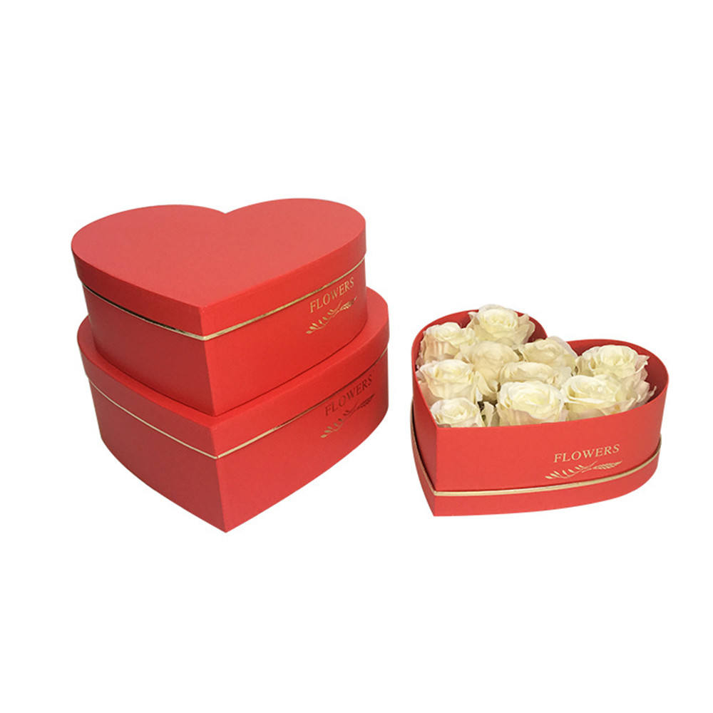 Hot heart-shaped gift box florist packing flower foil gold wedding party wedding valentine's christmas day present box
