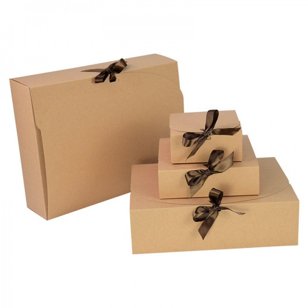 Multi Size Square Kraft Paper Packaging Box Christmas Gift Candy Boxes custom logo