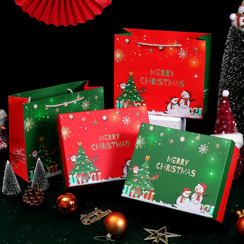 Christmas Gift Bags Kraft Holiday holiday luxury gift paper bags with Christmas Prints for Holiday
