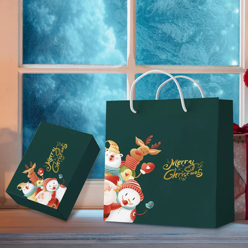 Christmas Gift Bags Kraft Holiday holiday luxury gift paper bags with Christmas Prints for Holiday