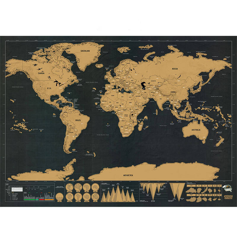 Personalized Large Scratch World Map Personalized Travel Wall Poster and Print Wall Art For living Room Home Decoration