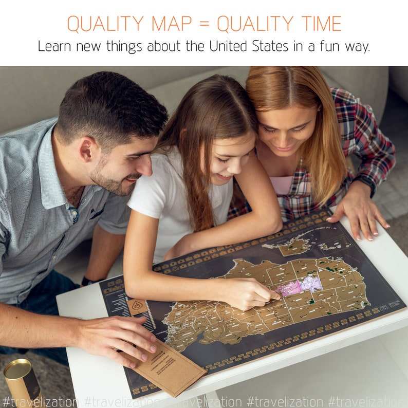 Customized Size&Design United States National Parks - 24x17 Scratch-Off USA Map Poster
