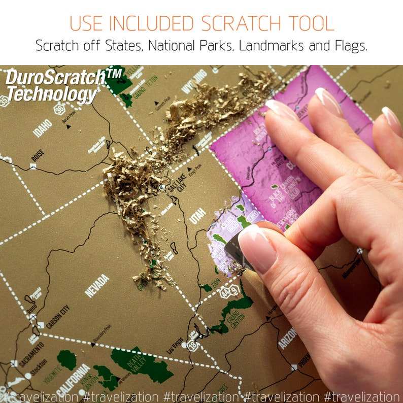 Customized Size&Design United States National Parks - 24x17 Scratch-Off USA Map Poster