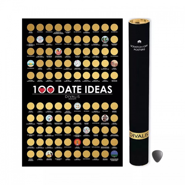 Personalized 100 Date Scratch off Bucket List Scratch off Poster Things to Do