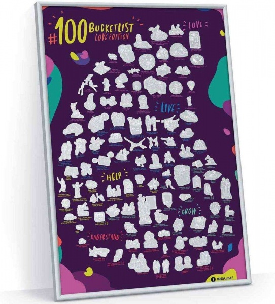 Customized Scratch Off Poster 100 Bucket List Love Edition Wall Poster