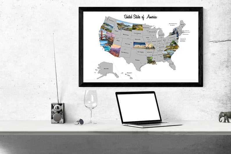 USA State Scratch Off Travel Map,Black USA Map ,The Perfect Gift