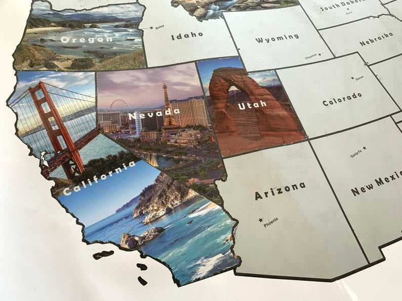 USA State Scratch Off Travel Map,Black USA Map ,The Perfect Gift