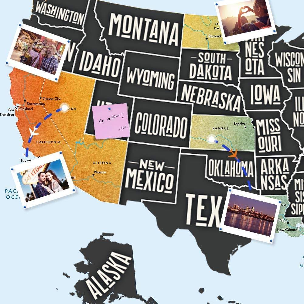 OEM Design Black scratch foil map poster Scratch Off Travel Map High Quality USA scracth off map