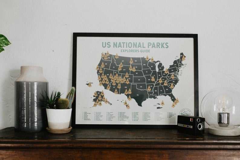 USA national park scratch off map,wonderful scratch off map for gift,Graduation Gift