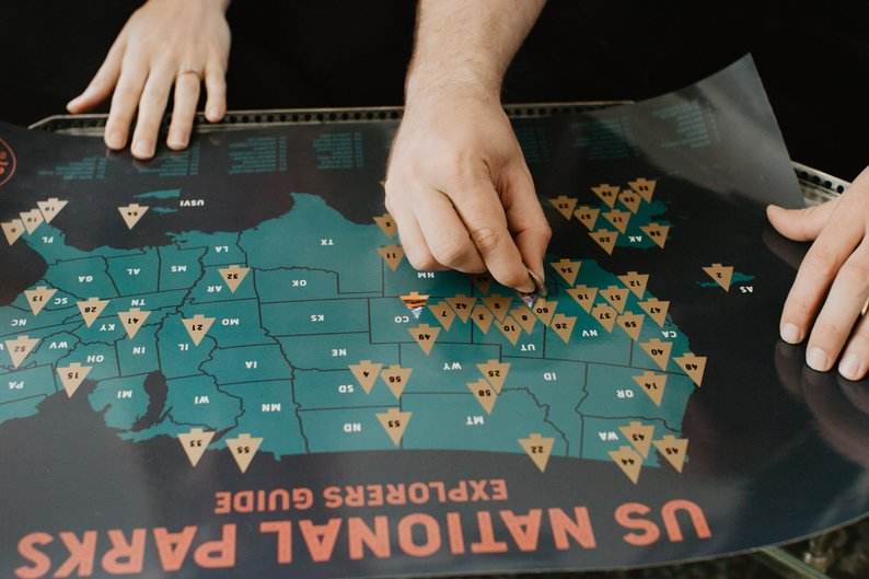 USA national park scratch off map,wonderful scratch off map for gift,Graduation Gift