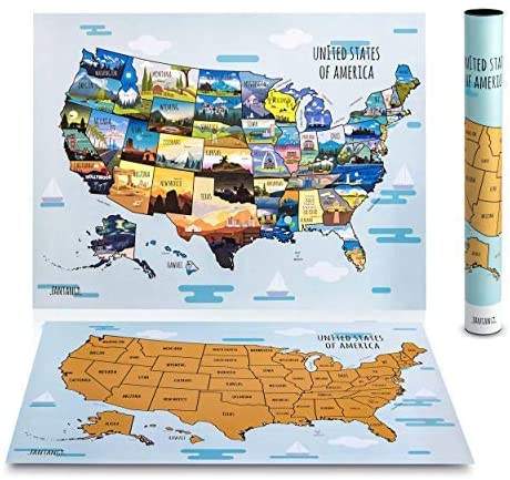 High Quality Durable Portable Scratch off USA travel Map Poster American National Park Map Perfect Gift for Traveler