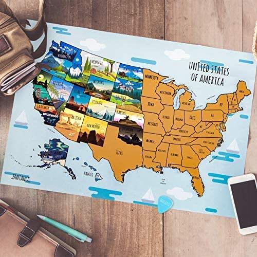 High Quality Durable Portable Scratch off USA travel Map Poster American National Park Map Perfect Gift for Traveler