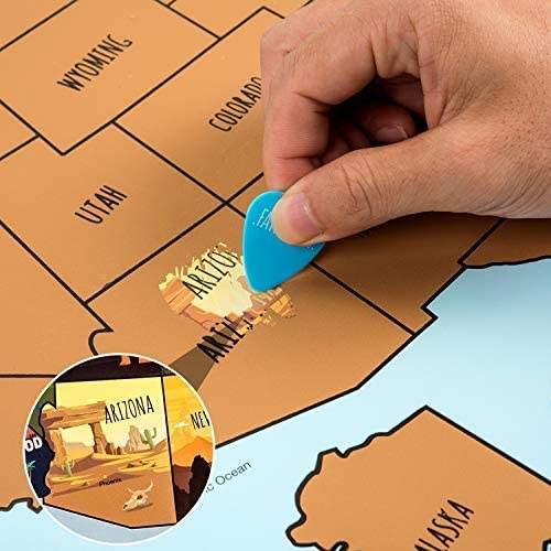 High Quality Durable Portable Scratch off USA travel Map Poster American National Park Map Perfect Gift for Traveler