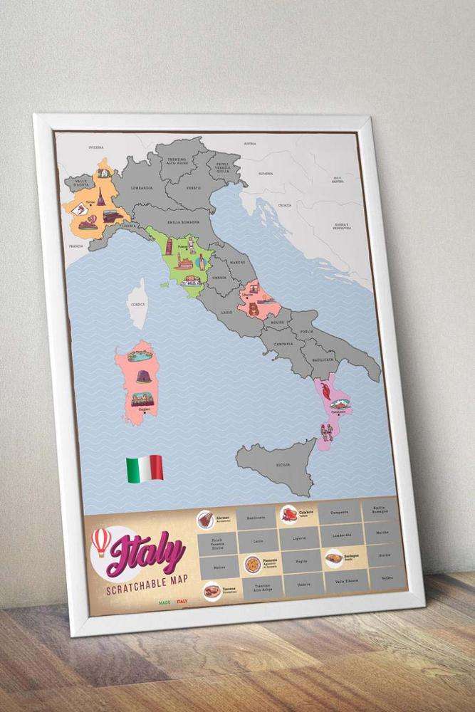 Scratch off Map Italy Map of Italy to scratch map poster of ltaly