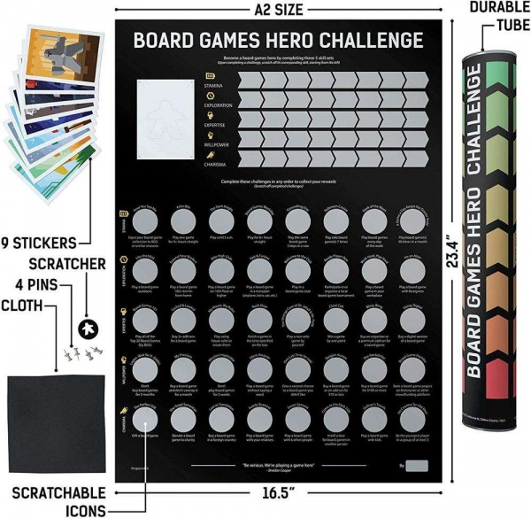 OEM Printing Board Games Hero Challenge Scratch off Poster