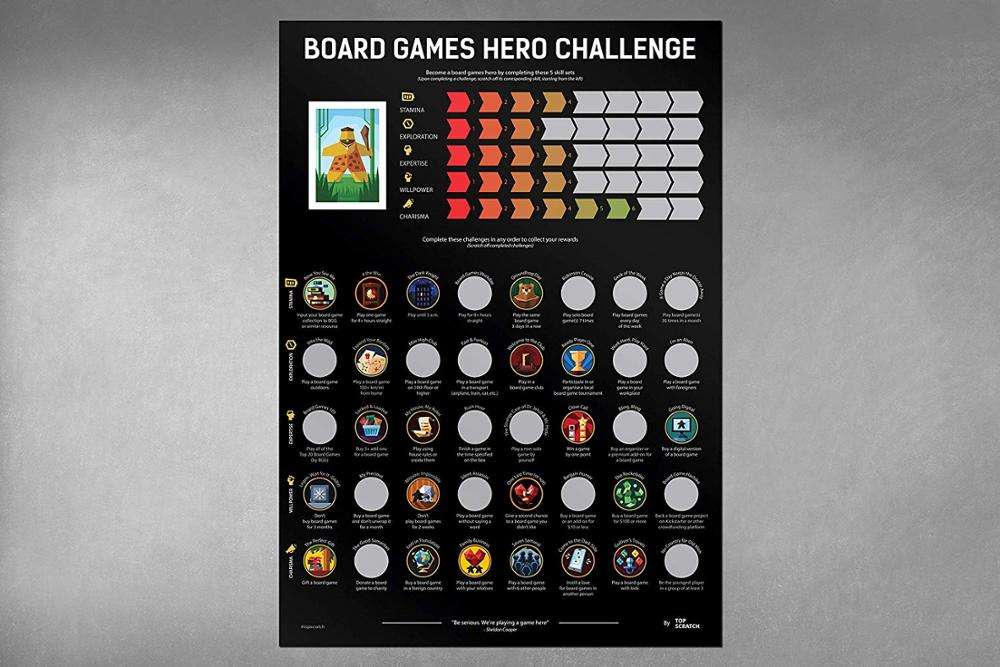 OEM Printing Board Games Hero Challenge Scratch off Poster