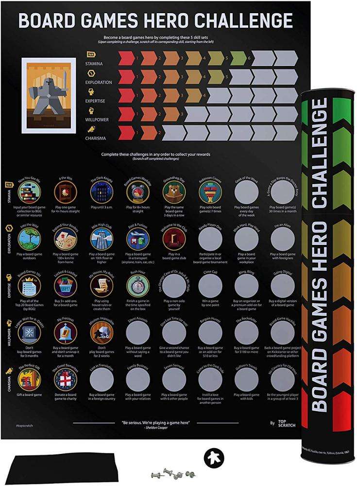 OEM Printing Board Games Hero Challenge Scratch off Poster