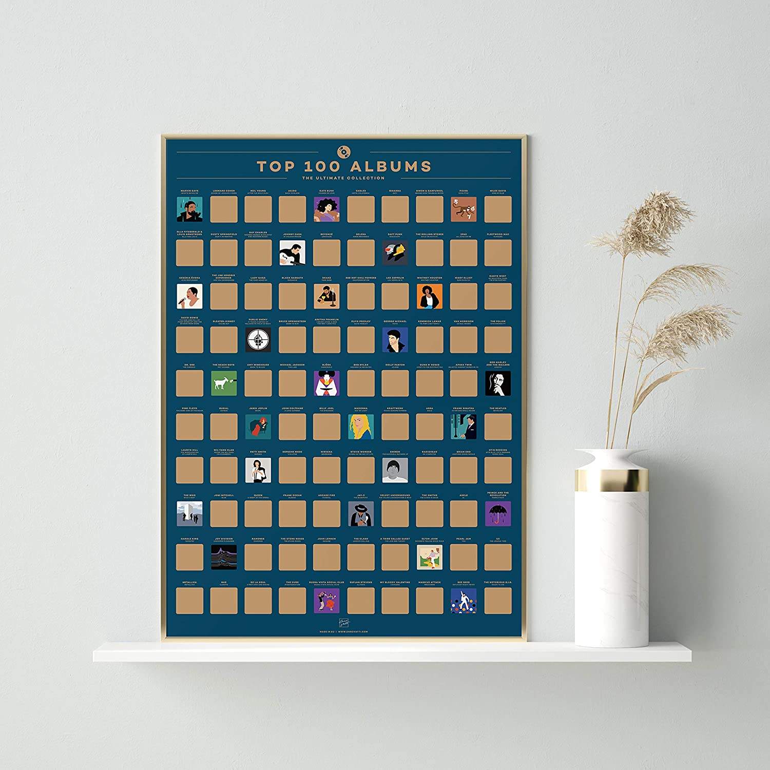 2021 High quality customize 100 Albums Scratch Off Poster - Top Music of All Time Bucket List