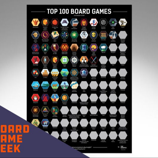 Top 100 Board Games Scratch Poster Wall Decoration