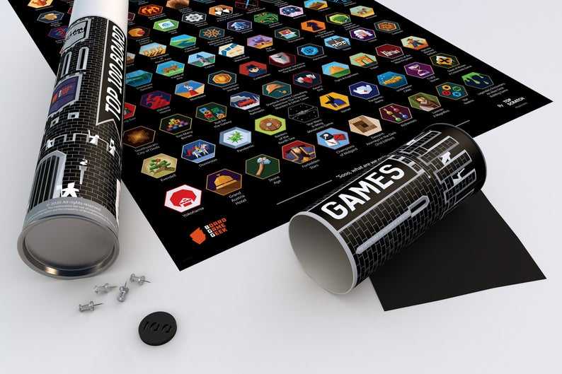 Top 100 Board Games Scratch Poster Wall Decoration