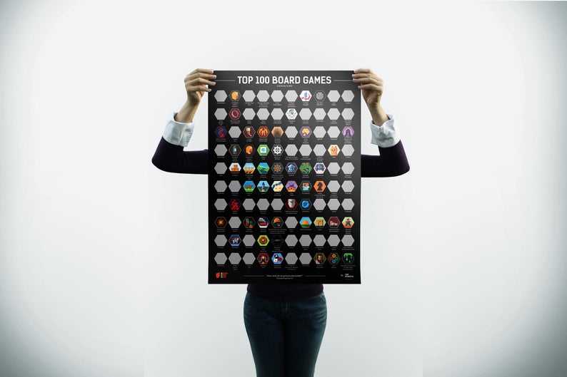 Top 100 Board Games Scratch Poster Wall Decoration