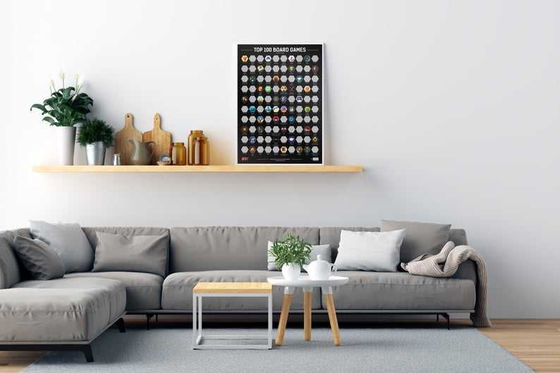 Top 100 Board Games Scratch Poster Wall Decoration