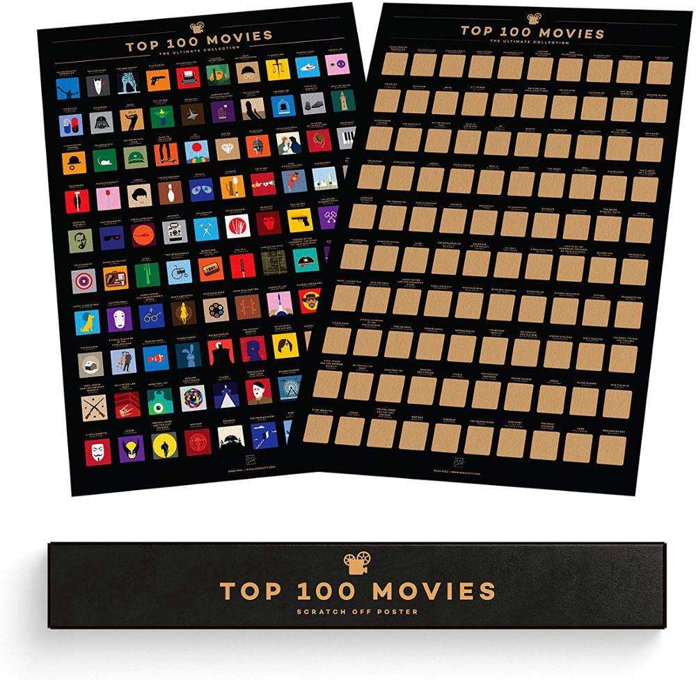 custom scratch off bucket list poster 100 Movies Scratch Off Poster