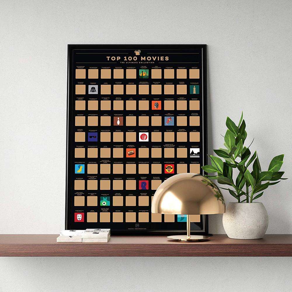 custom scratch off bucket list poster 100 Movies Scratch Off Poster