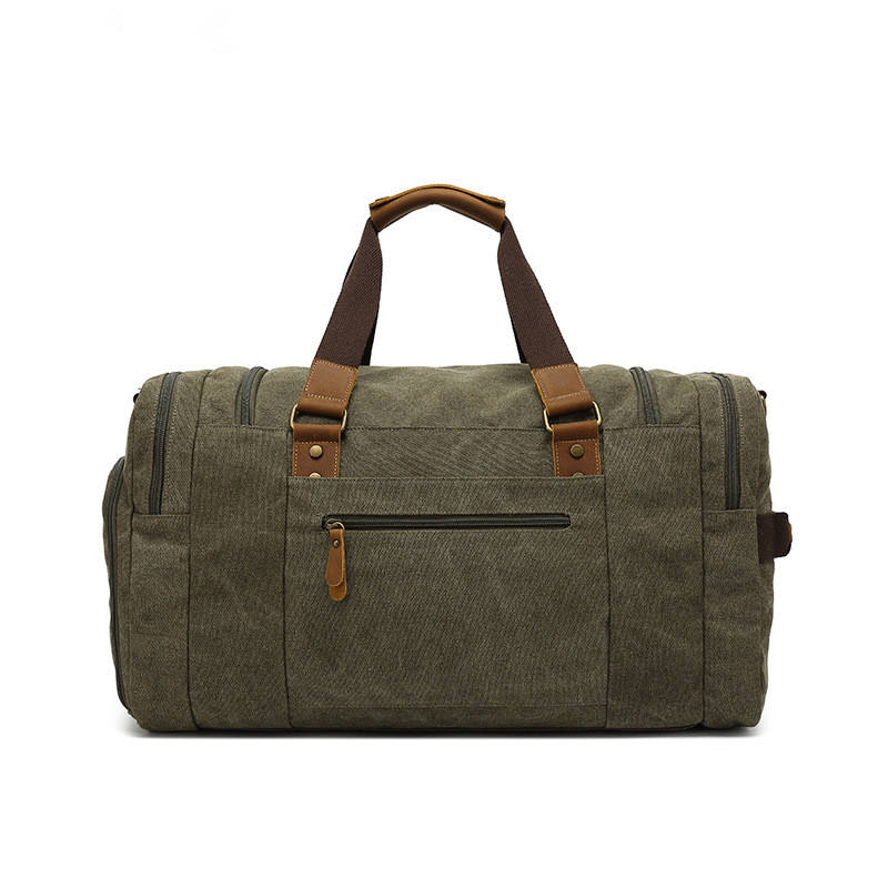Canvas Duffel Bag Travel Weekend Overnight Bag with Shoes Compartment for Men