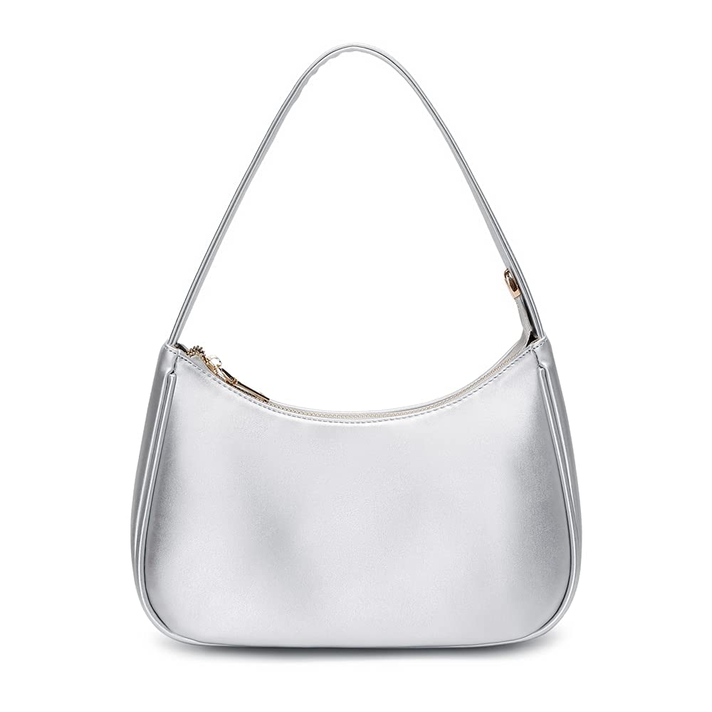Shoulder Bags for Women, Cute Hobo Tote Handbag Mini Clutch Purse with Zipper Closure