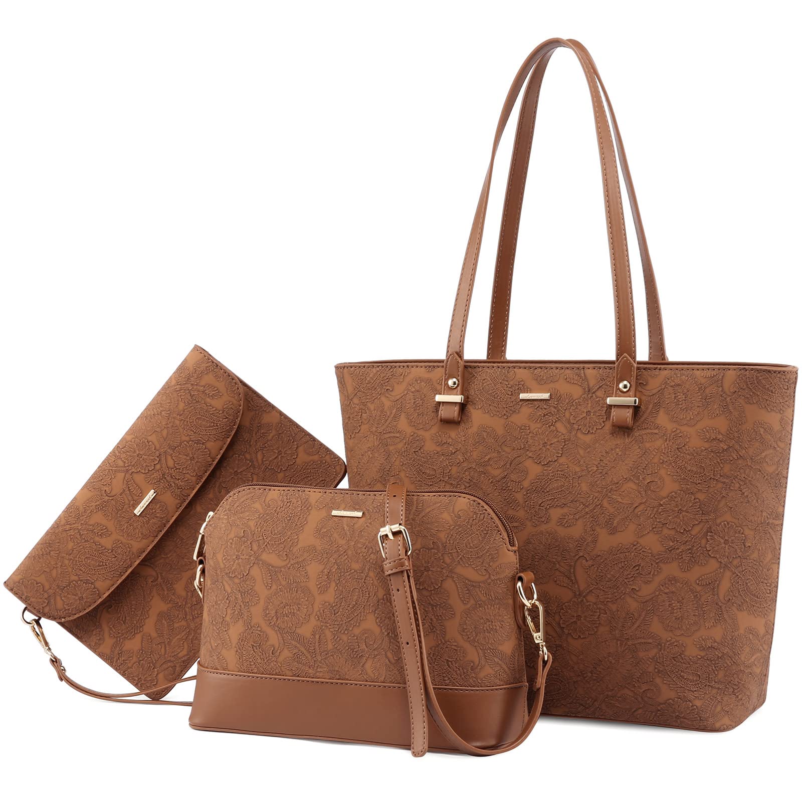 Handbags for Women Shoulder Bags Tote Satchel Hobo 3pcs Purse Set