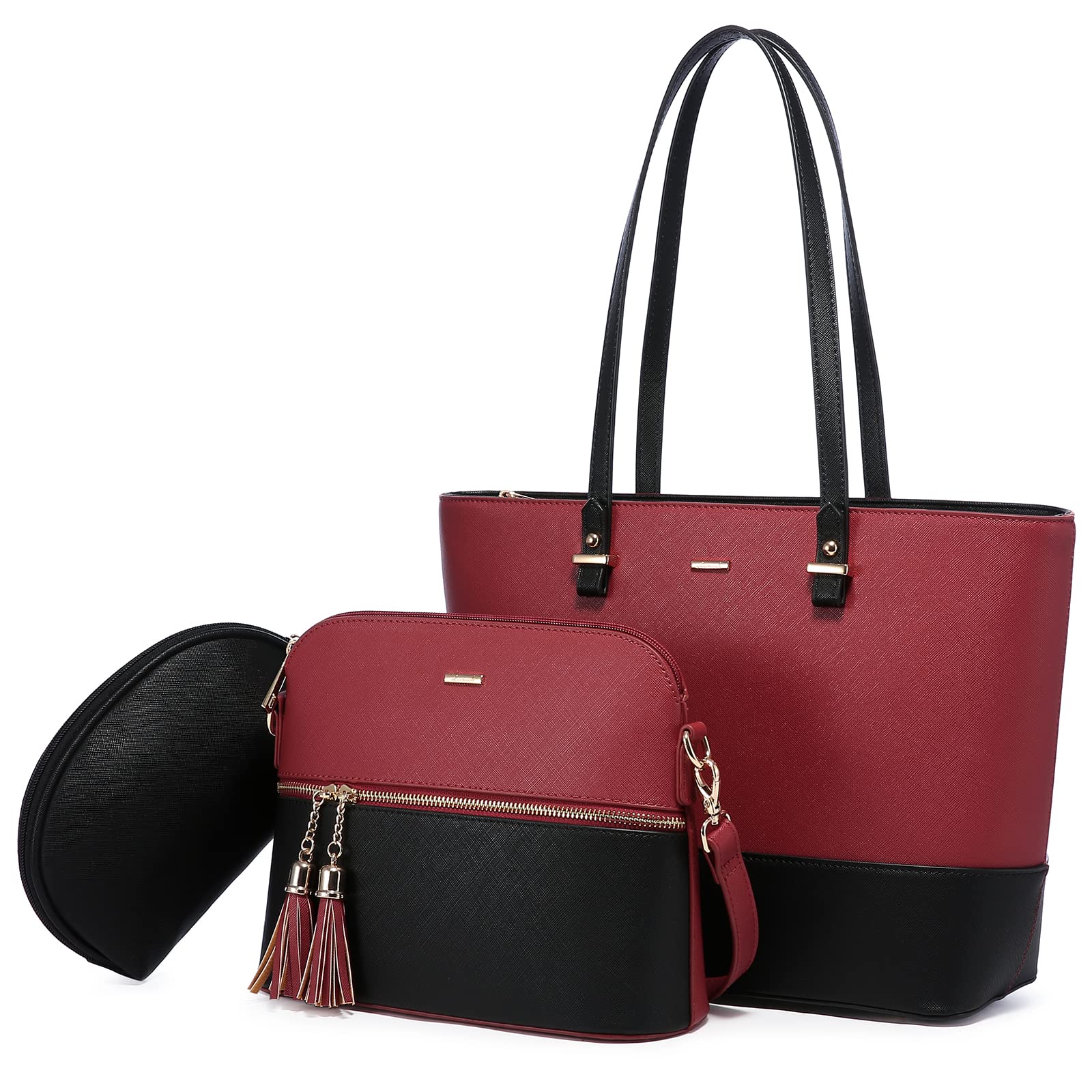 Handbags for Women Shoulder Bags Tote Satchel Hobo 3pcs Purse Set