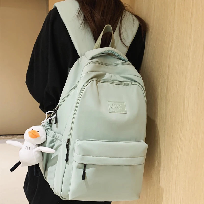 Waterproof Teenage Bookbag Nylon Rucksack Fashion Girl Backpack Women Shoulder Bag High School Schoolbag Black Mochila