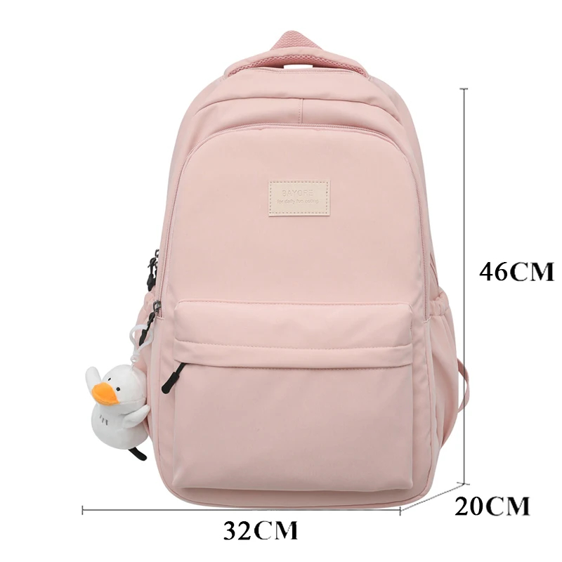 Waterproof Teenage Bookbag Nylon Rucksack Fashion Girl Backpack Women Shoulder Bag High School Schoolbag Black Mochila