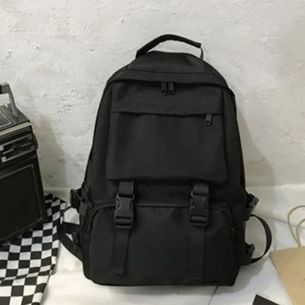 Simple Backpacks Large Capacity Travel Bag Solid Harajuku Student Schoolbag Backpack Women Man Bag Unisex High Street